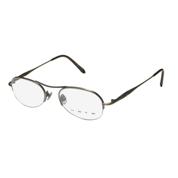 NEW KATA NOA MENS/WOMENS DESIGNER HALF-RIM TAUPE / BROWN COLOR COMBINATION FASHION ACCESSORY FRAME DEMO LENSES 47-19-140 EYEGLASSES/EYEWEAR