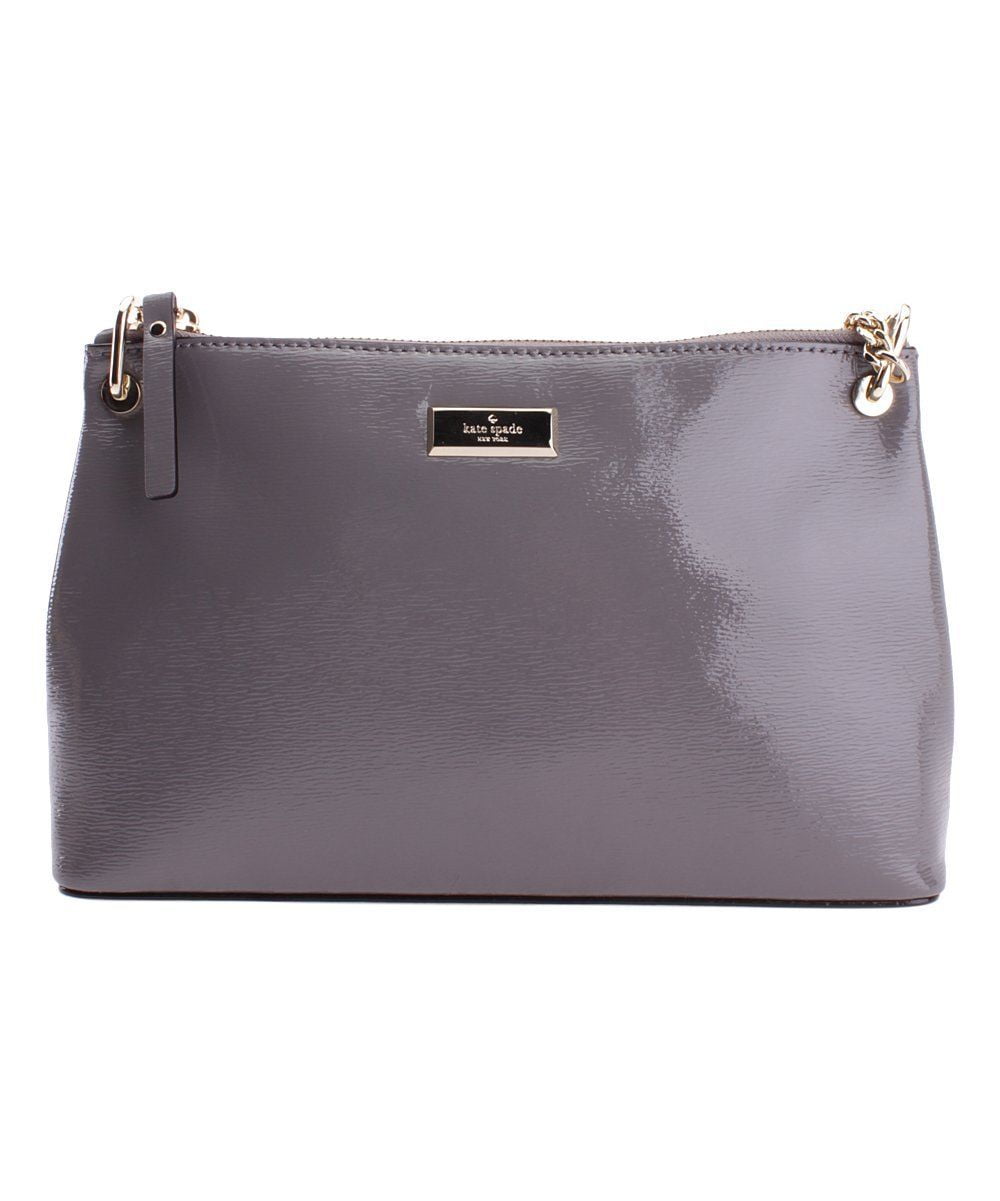 NEW KATE SPADE RIVER BIXBY PLACE GRAY CHAIN LEATHER CROSSBODY BAG HANDBAG PURSE