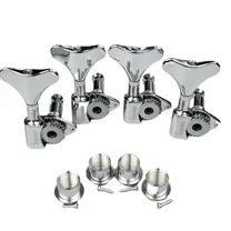 NEW KAYNES 1:24 Ratio Electric Bass Guitar Machine Heads Tuners Guitar Tuning Key Pegs Open Gear DJ342 Chrome Silver