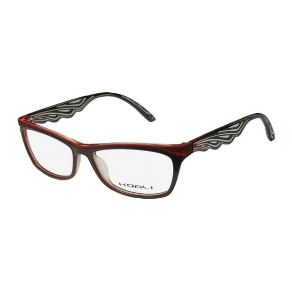 NEW KOALI 6944K WOMENS/LADIES DESIGNER FULL-RIM TAUPE / RED / CLEAR FRAME DEMO LENSES 53-16-135 EYEGLASSES/EYEGLASS FRAME