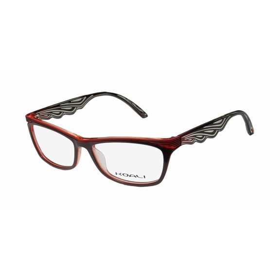 NEW KOALI 6944K WOMENS/LADIES DESIGNER FULL-RIM TAUPE / RED / CLEAR FRAME DEMO LENSES 53-16-135 EYEGLASSES/EYEGLASS FRAME
