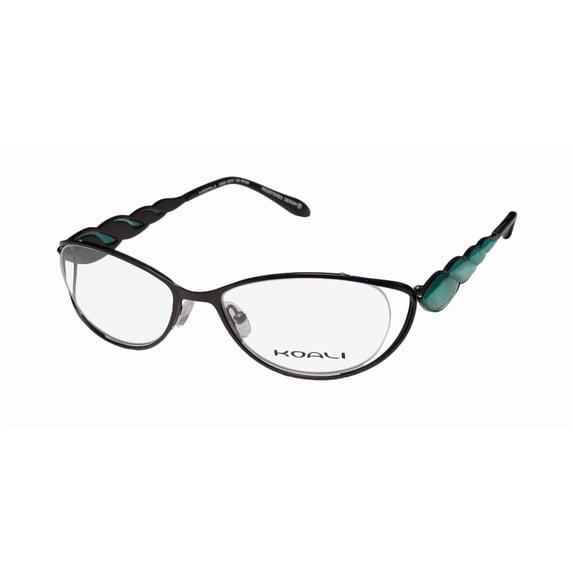 NEW KOALI 6982K WOMENS/LADIES DESIGNER FULL-RIM BLACK / GREEN OPAL FRAME DEMO LENSES 52-17-130 EYEGLASSES/SPECTACLES