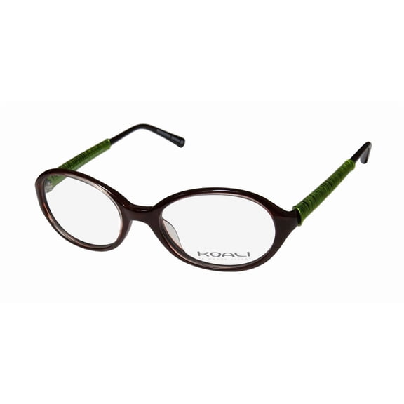 NEW KOALI 7066K WOMENS/LADIES OVAL FULL-RIM BROWN / KHAKI FRAME DEMO LENSES 49-18-135 EYEGLASSES/GLASSES