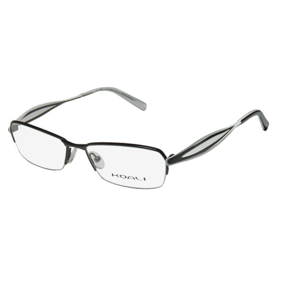 NEW KOALI 7123K WOMENS/LADIES DESIGNER HALF-RIM BLACK / WHITE FRAME DEMO LENSES 52-16-135 EYEGLASSES/GLASSES