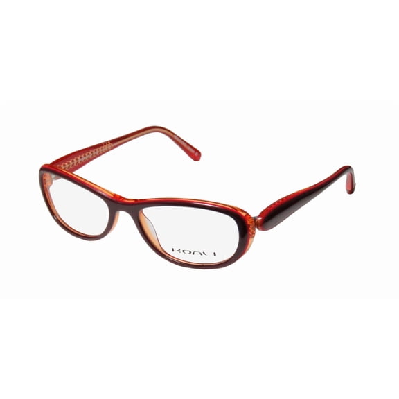 NEW KOALI 7183K WOMENS/LADIES DESIGNER FULL-RIM PLUM / TRANSPARENT ORANGE / MULBERRY FRAME DEMO LENSES 51-16-130 EYEGLASSES/EYE GLASSES