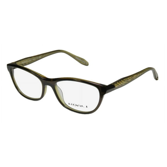 NEW KOALI 7447K WOMENS/LADIES DESIGNER FULL-RIM KHAKI / TRANSPARENT OLIVE FRAME DEMO LENSES 54-16-135 EYEGLASSES/EYEGLASS FRAME