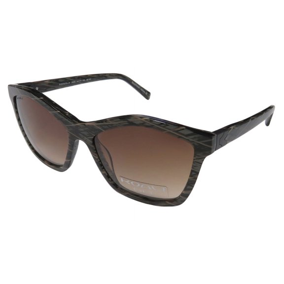 NEW KOALI 7858K WOMENS/LADIES DESIGNER FULL-RIM GRADIENT GRAY / BLACK PATTERN FRAME GRADIENT BROWN LENSES 54-15-140 SUNGLASSES/EYEWEAR