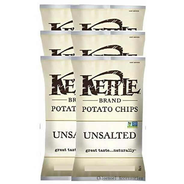 NEW Kettle Brand Potato Chips Unsalted & Himalayan Salt Cooked In 100