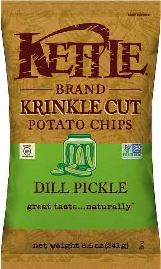 NEW Kettle Cooked Krinkle Cut Potato Chips 'Dill Pickle”/ Dill Pickle
