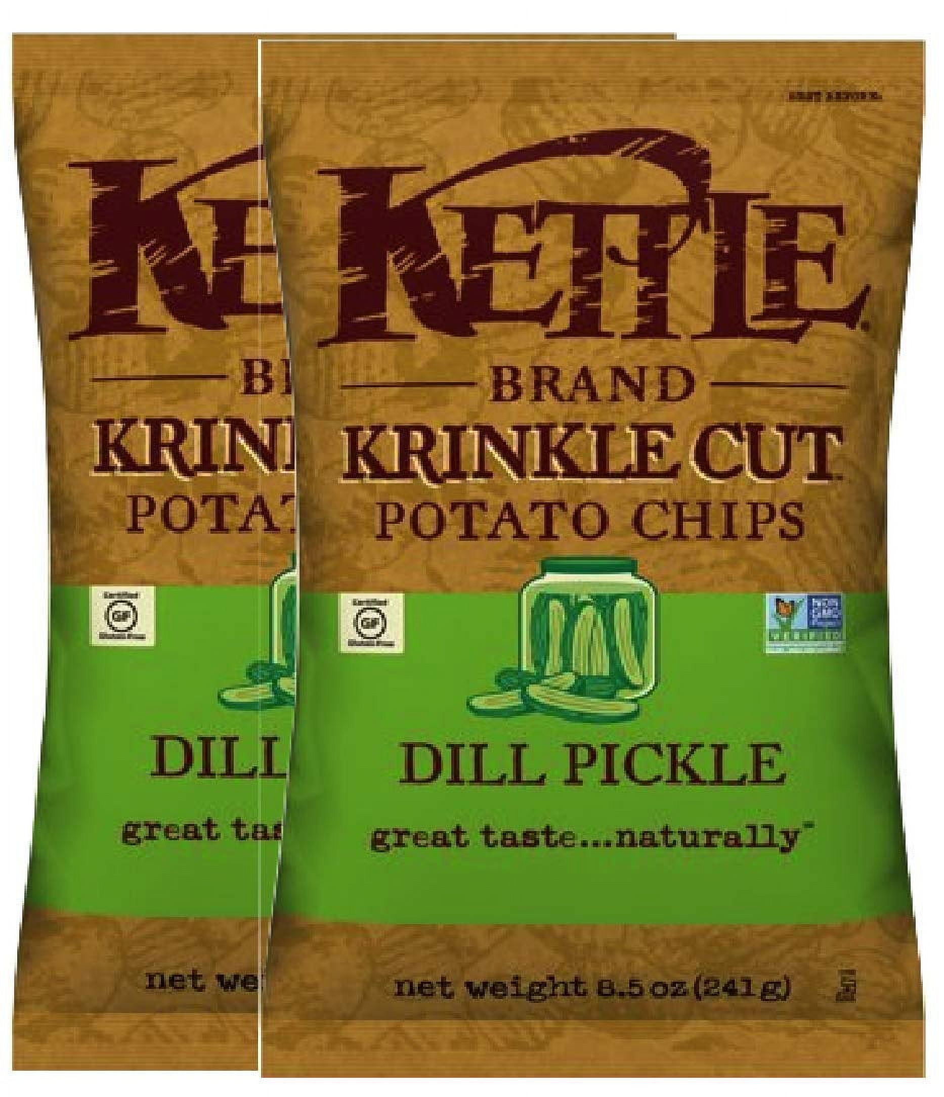 NEW Kettle Cooked Krinkle Cut Potato Chips 'Dill Pickle”/ Dill Pickle (Kettle Brand, 2