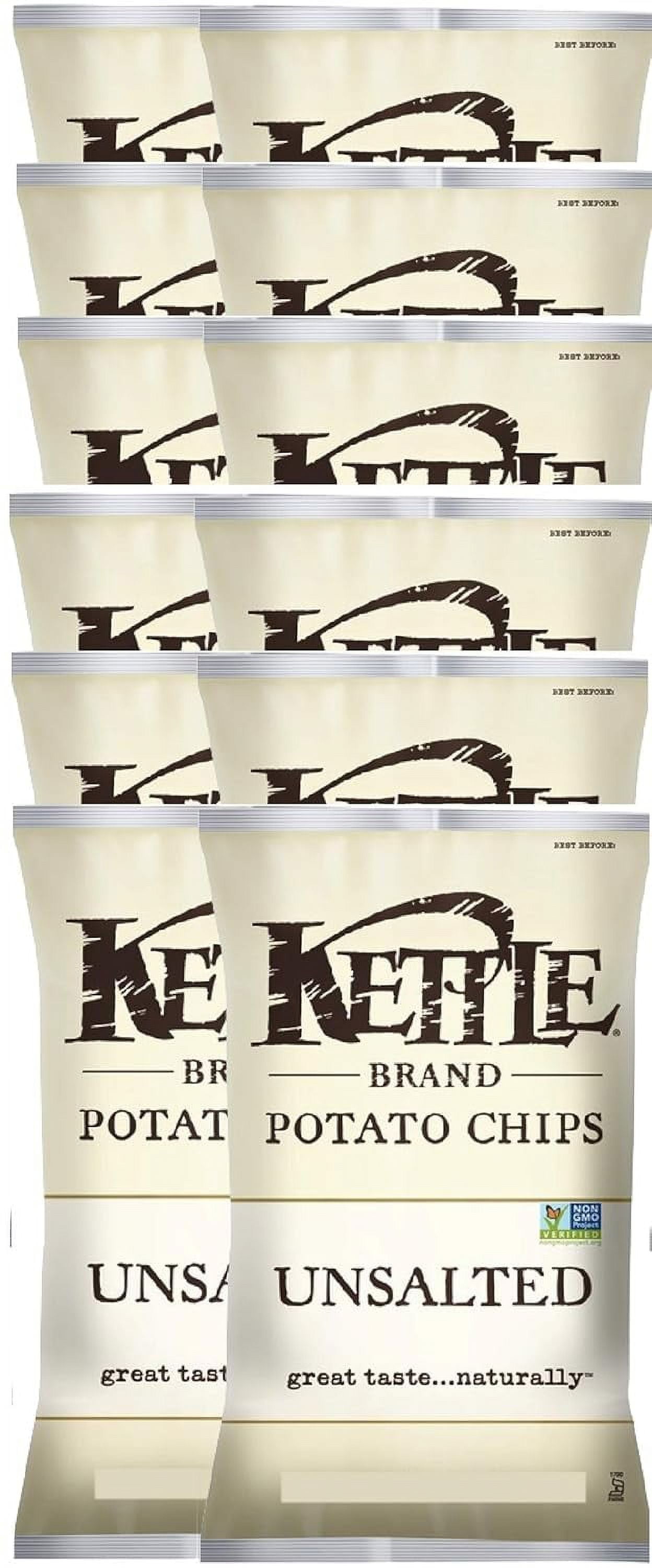 NEW Kettle Potato Chips Unsalted & Himalayan Salt Cooked In 100