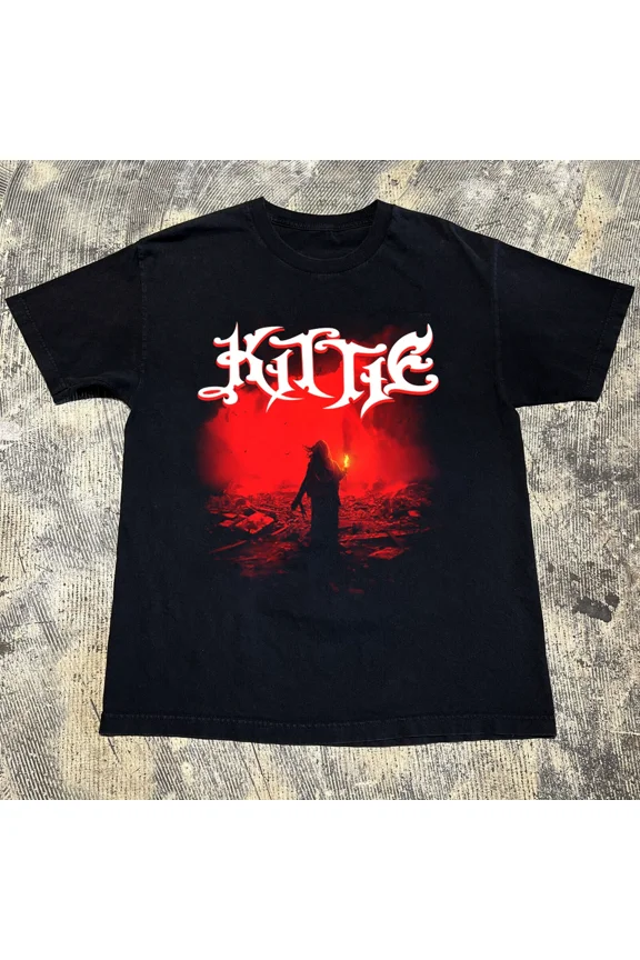 NEW Kittie - 'Fire' Short Sleeve Gift Fans Black All Size Shirt