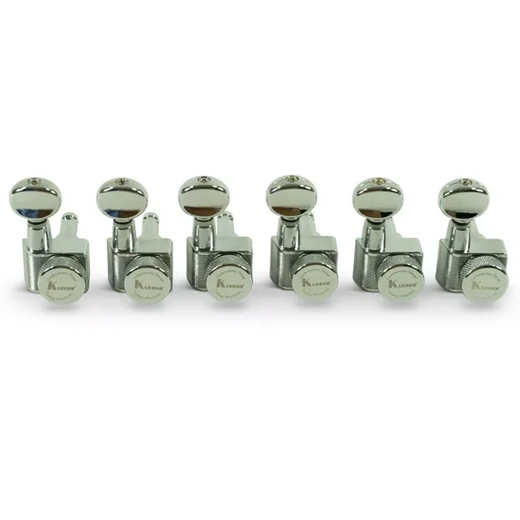 NEW Kluson 6-In-Line Contemporary 2-Pin Locking Tuners For Fender Guitars CHROME