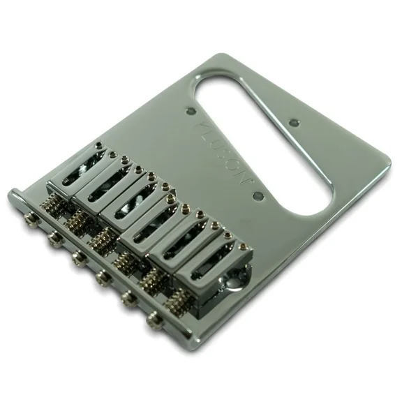 NEW - Kluson 6-Saddle Bridge For Fender Tele, Brass Saddles, CHROME - KCTB-C