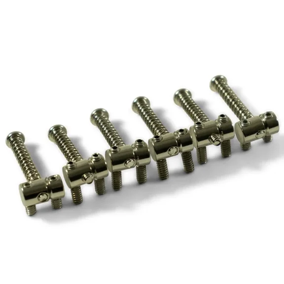 NEW - Kluson Bridge Saddles (6) For Fender Tele, #K40N - NICKEL OVER BRASS