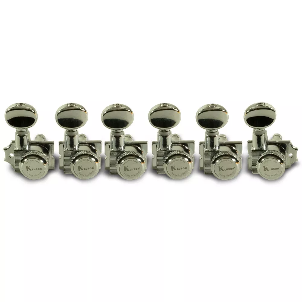 NEW - Kluson Revolution 6L H-Mount Tuners, Staggered Posts, CHROME - #KRHL-6BX-C