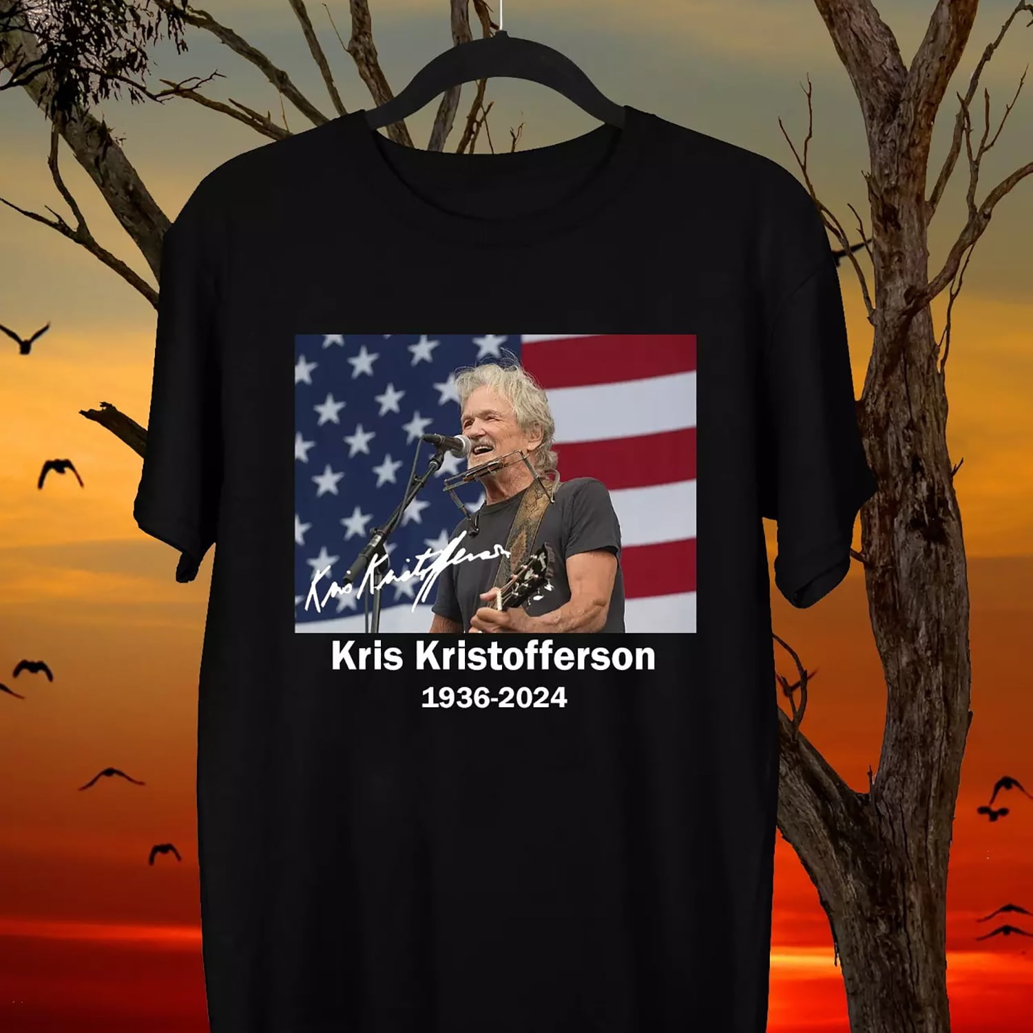 NEW Kris Kristofferson, Country Singer 19362024 Black All Size Shirt