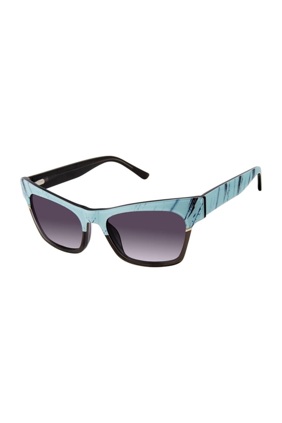 NEW L.A.M.B. LA563 Turquoise Sunglasses with Grey Lenses & LAMB Case