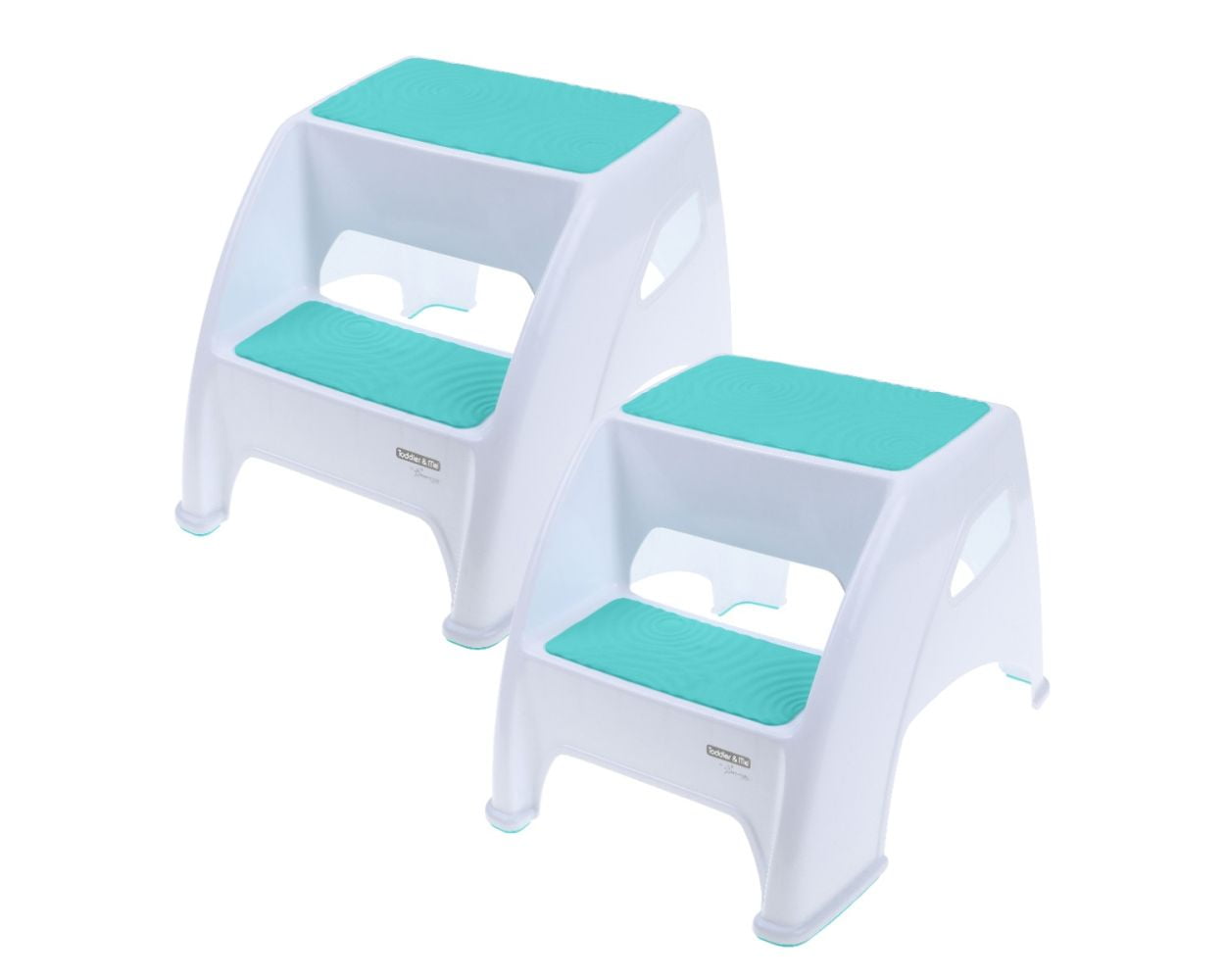 NEW L6070 X2 TODDLER AND ME 2 STEP STOOL - 2PACK AQUA