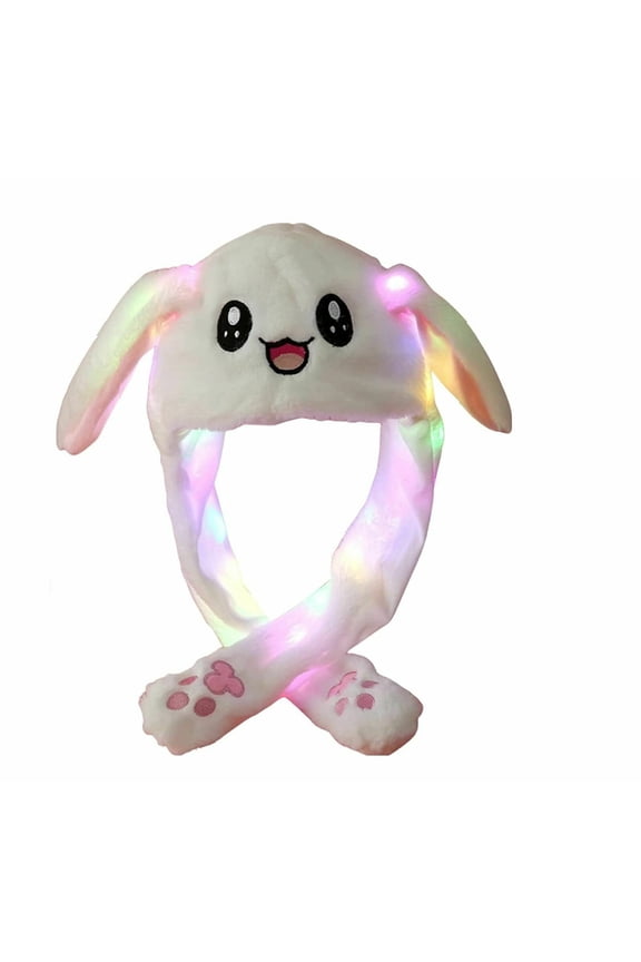 NEW LED Rabbit Hat Ear Moving Jumping | Funny Bunny Dancing Up & Down Plush Hat Cap | Birthday Christmas Gift for Women Girls