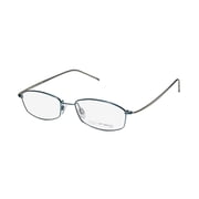 NEW LIGHTEC 6084L MENS/WOMENS DESIGNER FULL-RIM BLUE / GRAY FRAME DEMO LENSES 46-15-130 EYEGLASSES/SPECTACLES