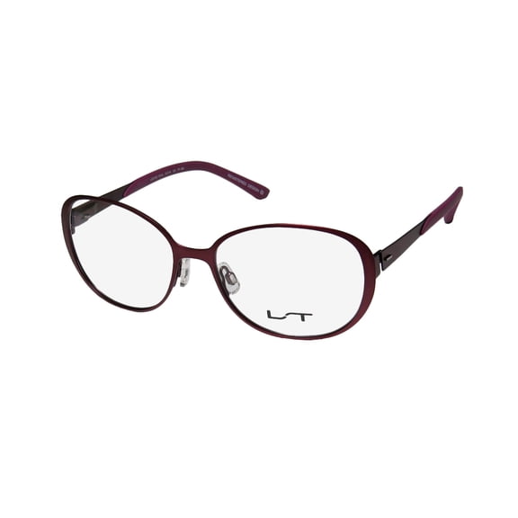 NEW LIGHTEC 7010L MENS/WOMENS BUTTERFLY FULL-RIM PLUM FRAME DEMO LENSES 53-16-135 FLEXIBLE HINGES EYEGLASSES/GLASSES