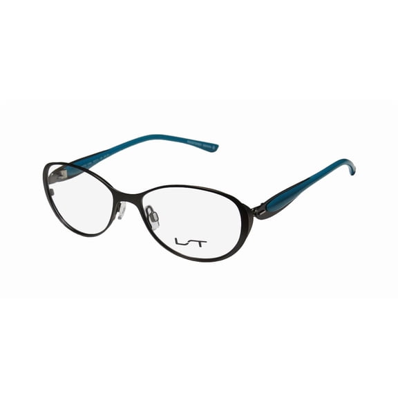 NEW LIGHTEC 7039L WOMENS/LADIES DESIGNER FULL-RIM BROWN / TEAL FRAME DEMO LENSES 50-15-135 SPRING HINGES EYEGLASSES/GLASSES