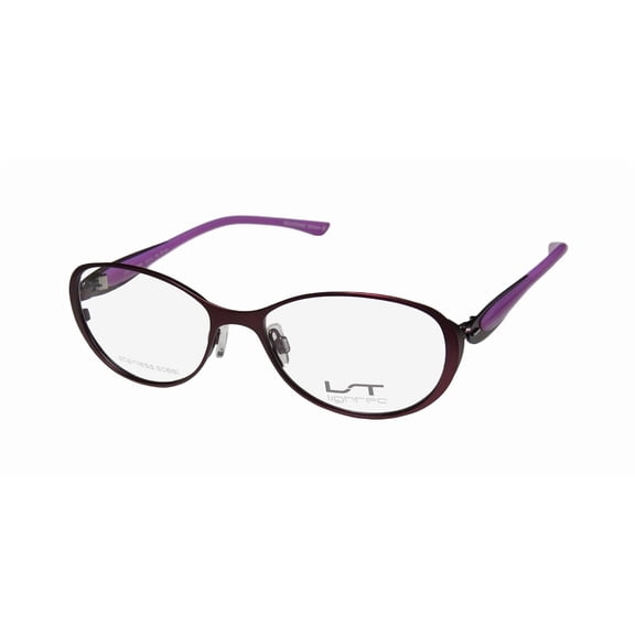 NEW LIGHTEC 7039L WOMENS/LADIES DESIGNER FULL-RIM PLUM / PURPLE FRAME DEMO LENSES 50-15-135 FLEXIBLE HINGES EYEGLASSES/EYEWEAR