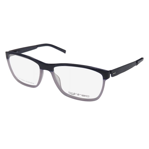 NEW LIGHTEC 7759L MENS/WOMENS DESIGNER FULL-RIM NAVY / LAVENDER FRAME DEMO LENSES 52-15-135 FLEXIBLE HINGES EYEGLASSES/SPECTACLES