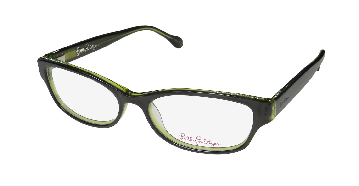 Lilly Pulitzer Eyeglasses Frames ONLY Elena NV Full Rim 46-15-125 black pink Amari Eyeglasses Frames by Lilly Pulitzer main image 2