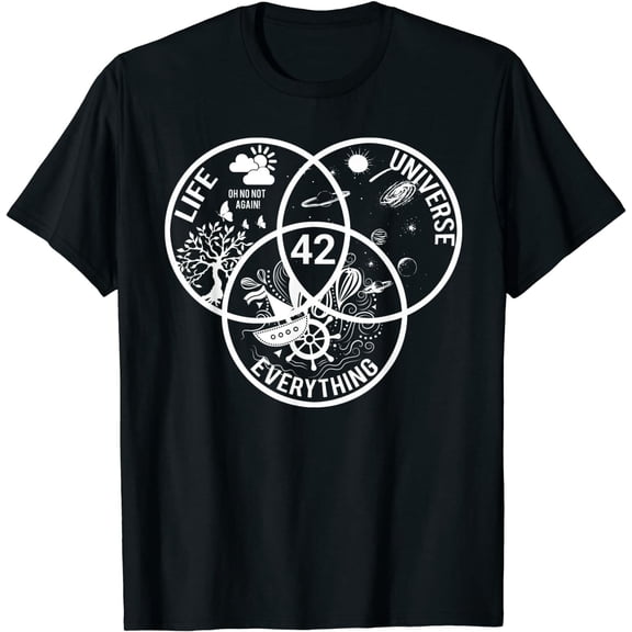 NEW LIMITED 42 the answer to life the universe and everything T-Shirt Size S-3XL