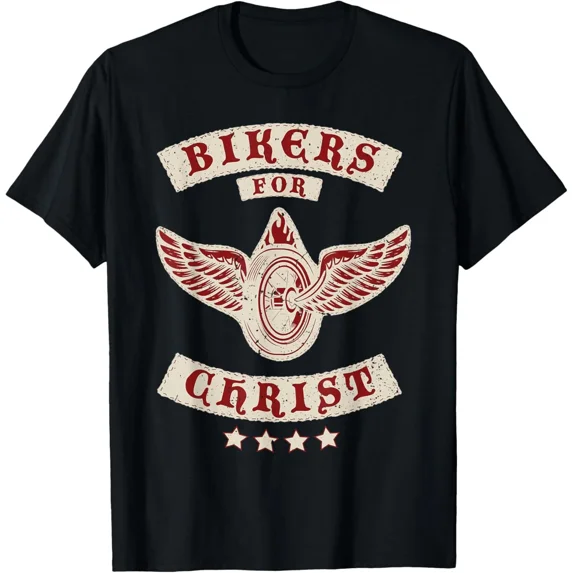 NEW LIMITED Bikers for Christ Christian Motorcycle Patch Faith Tee Shirt S-5XL