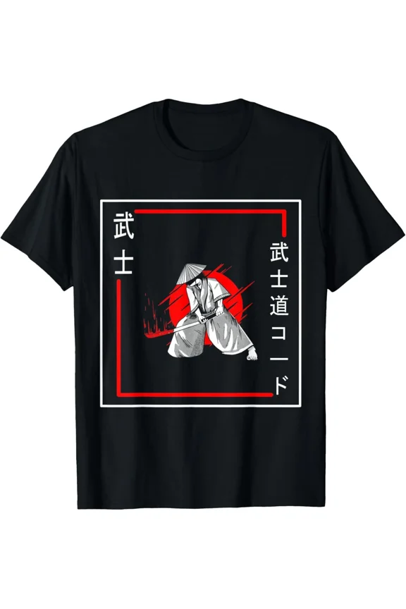 NEW LIMITED Bushido Code Samurai Calligraphy Japanese Kanji Fan T-Shirt S-3XL