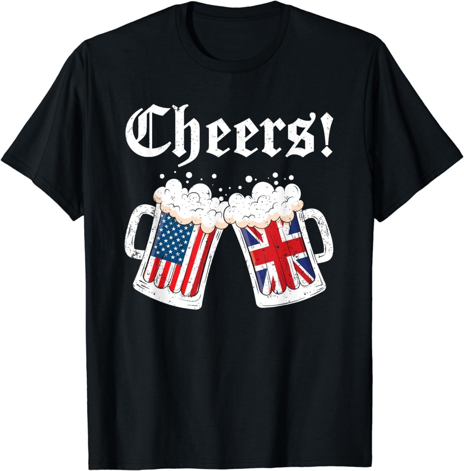 Cheers British American Flag Beer Mug Cheers TShirt