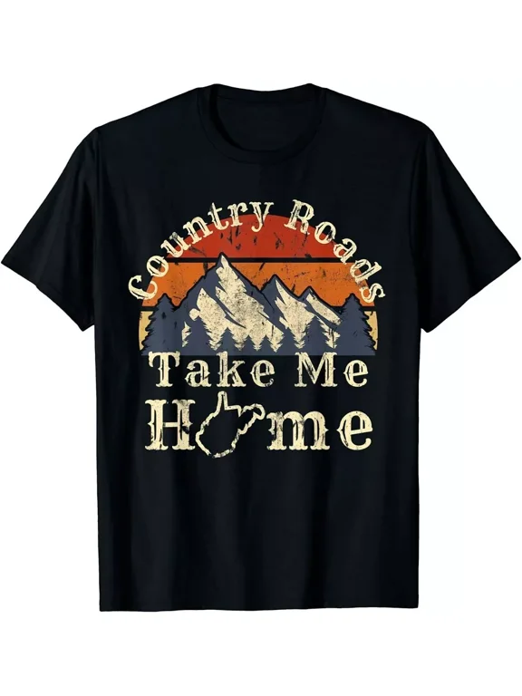 NEW LIMITED Country Roads West Virginia Take Me Home WV Map Mountains T-Shirt