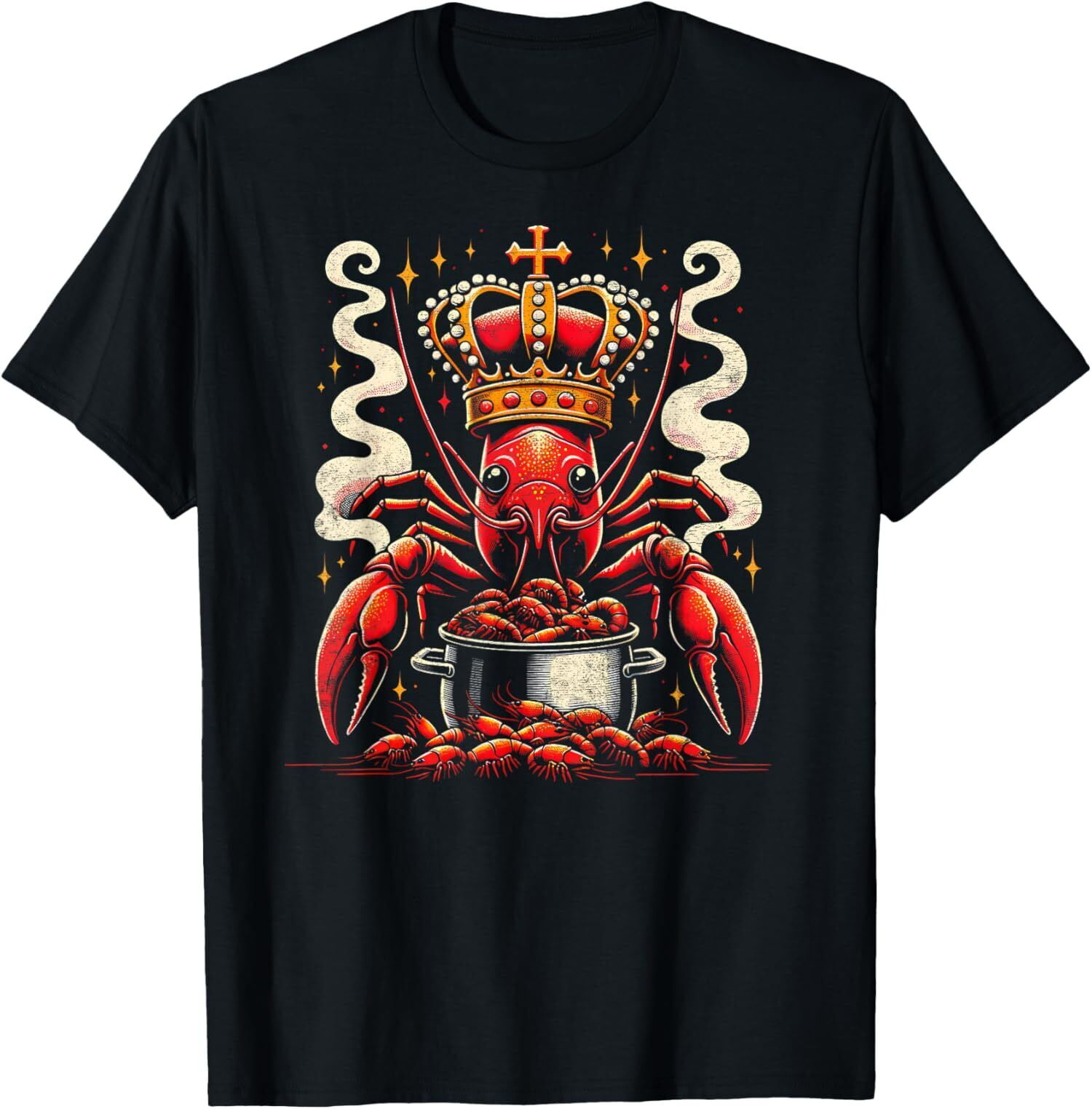 NEW LIMITED Crawfish King Of The Boil Louisiana Cajun Seafood TShirt