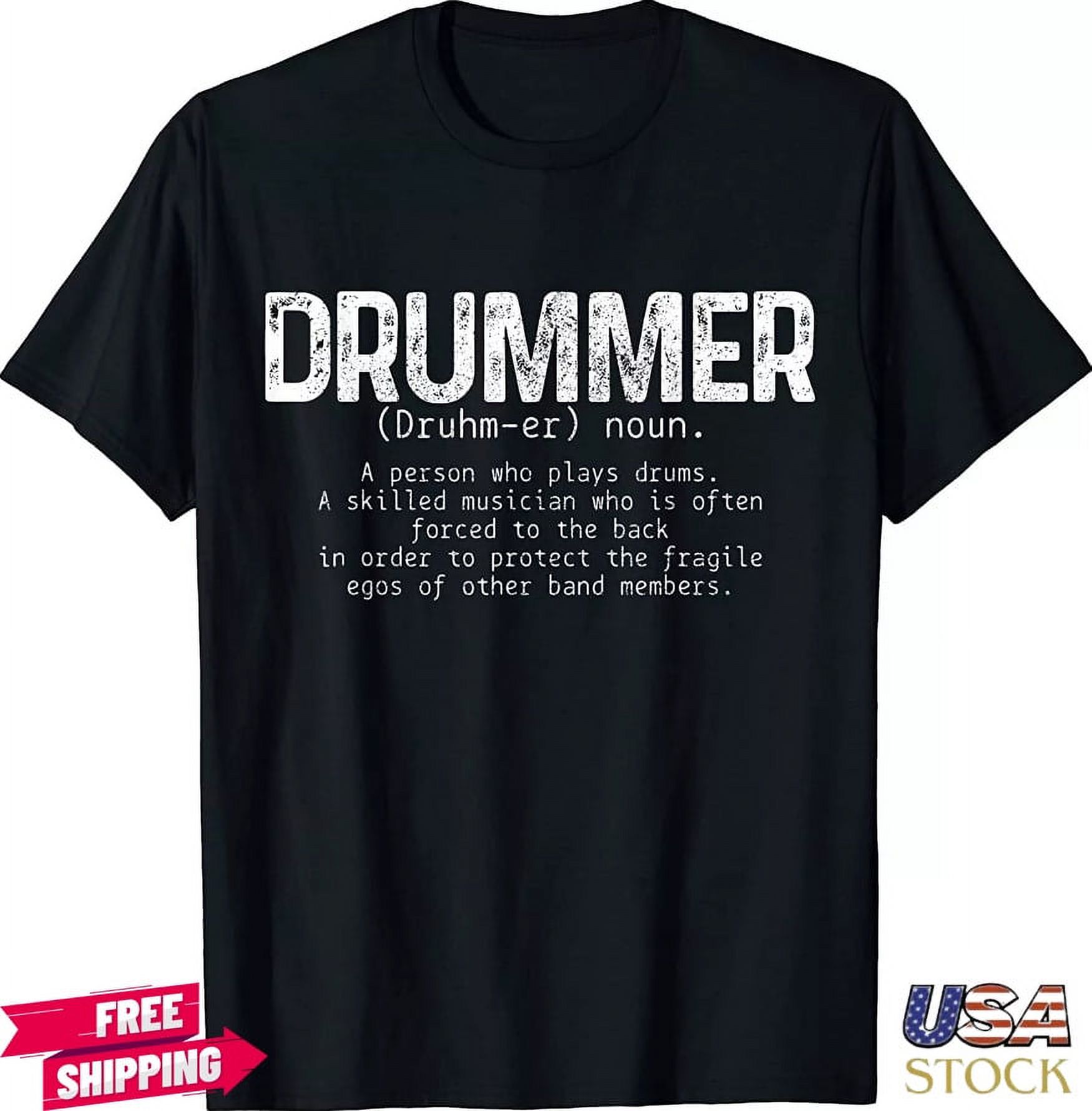 NEW LIMITED Drummer Definition Drum Drumming Funny Drummer TShirt