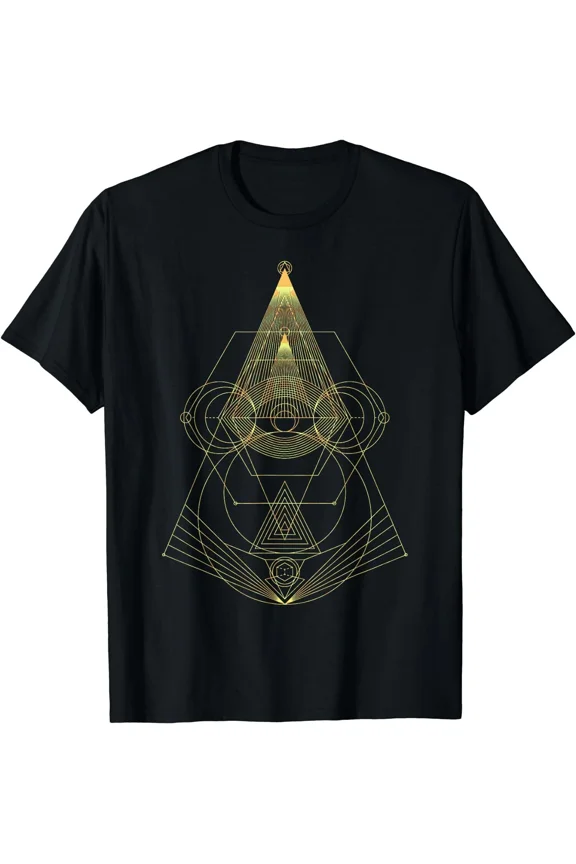 NEW LIMITED Geometric Shapes Circle Triangles Pattern - Sacred Geometry T-Shirt