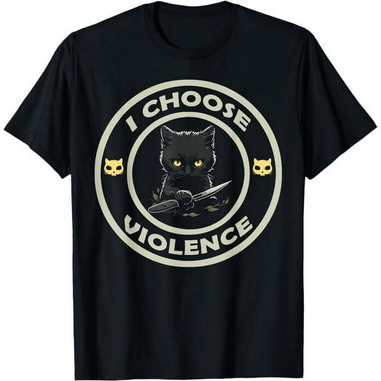 Gildan Men s Funny I Choose Violence Cat T Shirt