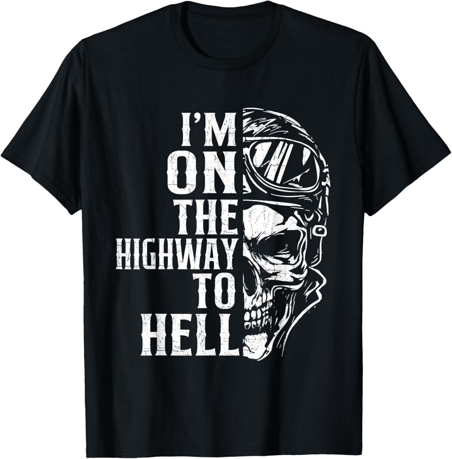 NEW LIMITED I'm On The Highway To Hell Biker Motorcycle Skeleton TShirt