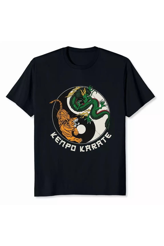 NEW LIMITED Kenpo Karate Japanese Dragon And Tiger Art T-Shirt