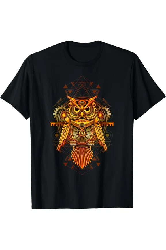 NEW LIMITED Mechanical Owl Cool Design Premium Great Gift T-shirt Size S-5XL