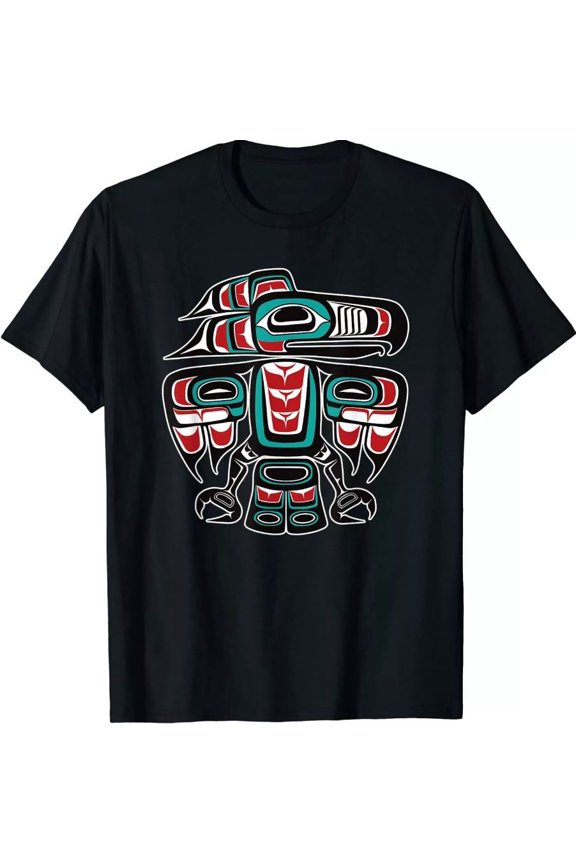 NEW LIMITED Northwest Pacific Haida Tlingit Natives Raven Totem T-Shirt S-3XL