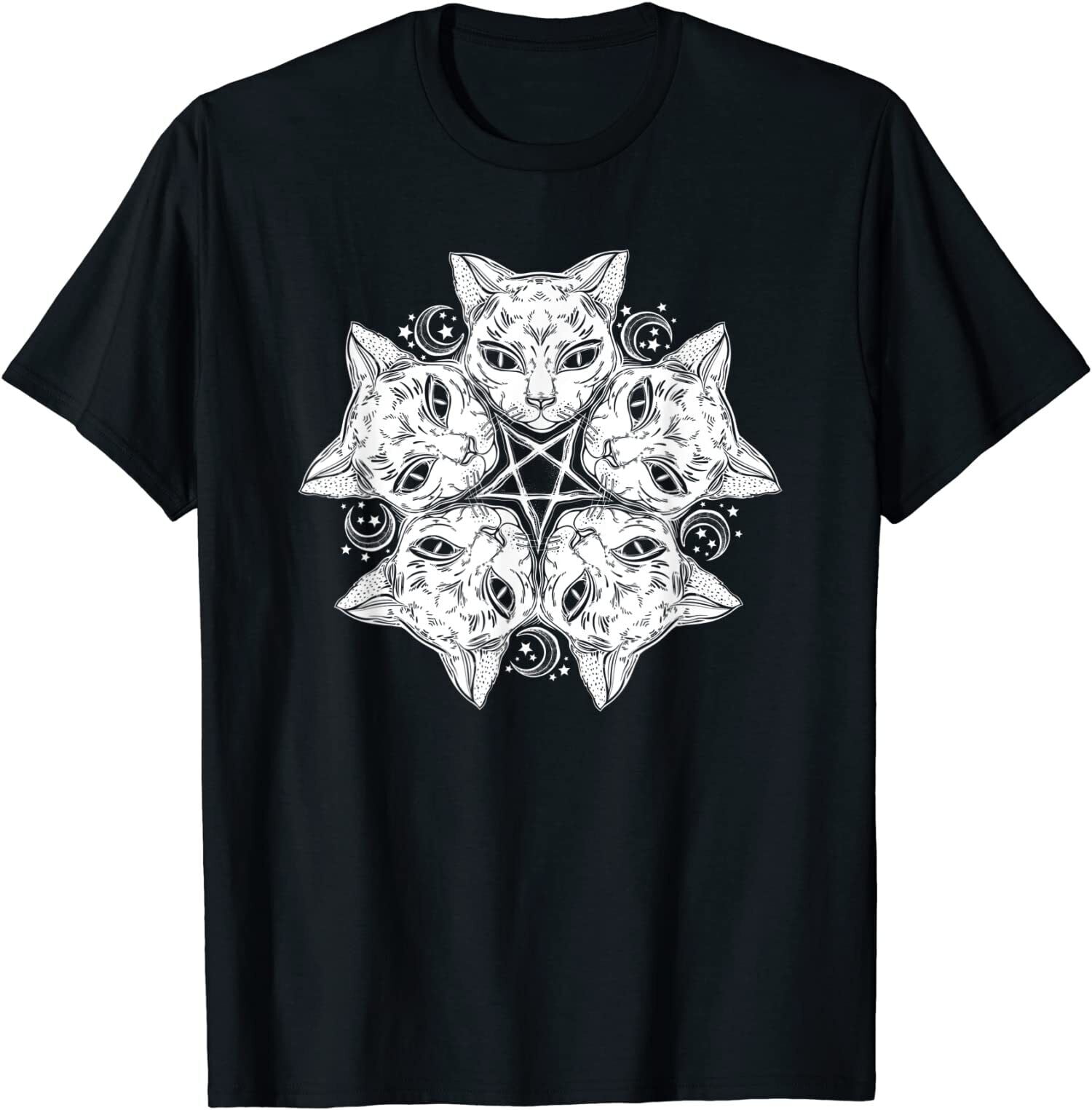 NEW LIMITED Pentagram Cat Satanic Kitten Withcraft Goth T Shirt Walmart