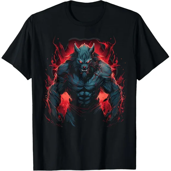NEW LIMITED Werewolf Full Moon Scary Angry Wolf Halloween T-Shirt S-5XL