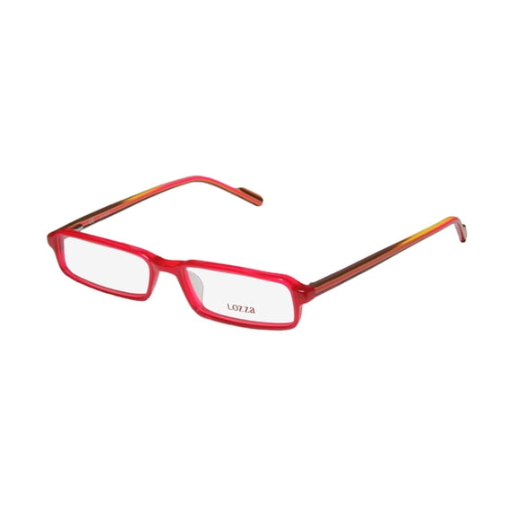 NEW LOZZA 1777V MENS/WOMENS RECTANGULAR FULL-RIM RASPBERRY / MULTICOLOR COLOR COMBINATION CASUAL UNISEX FRAME DEMO LENSES 52-15-140 SPRING HINGES EYEGLASSES/SPECTACLES