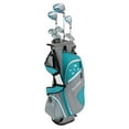 thumbnail image 1 of NEW Lady Edge by Tour Edge Complete Golf Set (Half/Starter) Turquoise/White with Stand Bag, +1", 1 of 6