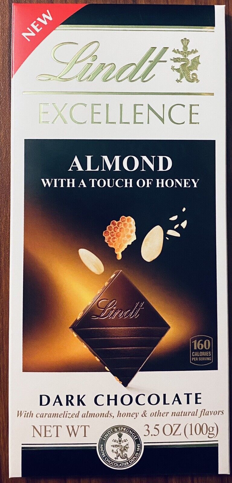 NEW Lindt Dark Chocolate Almond With A Touch of Honey EXCELLENCE Bar 3