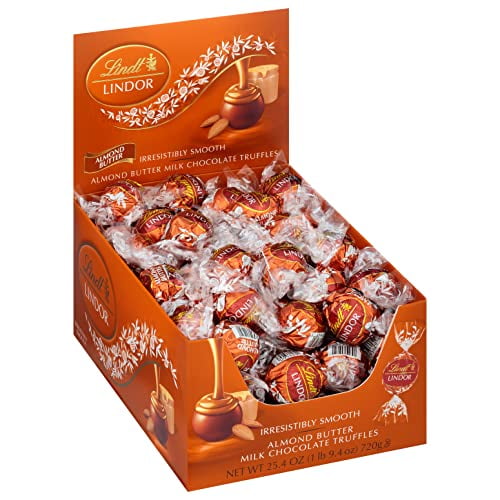 NEW Lindt LINDOR Almond Butter Milk Chocolate Truffles, Milk Chocolate Candy With Almond Butter