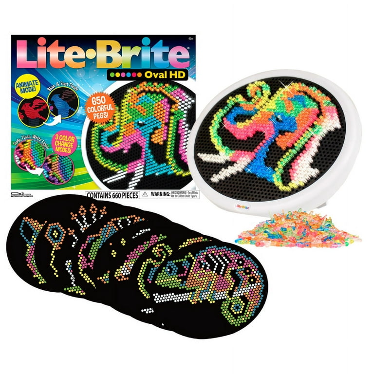 Lite-Brite Wall Art - 16 x 16 - 4,500 Micro Pegs, 4 HD Designs, Great Gift for Ages 14+, Create & Display